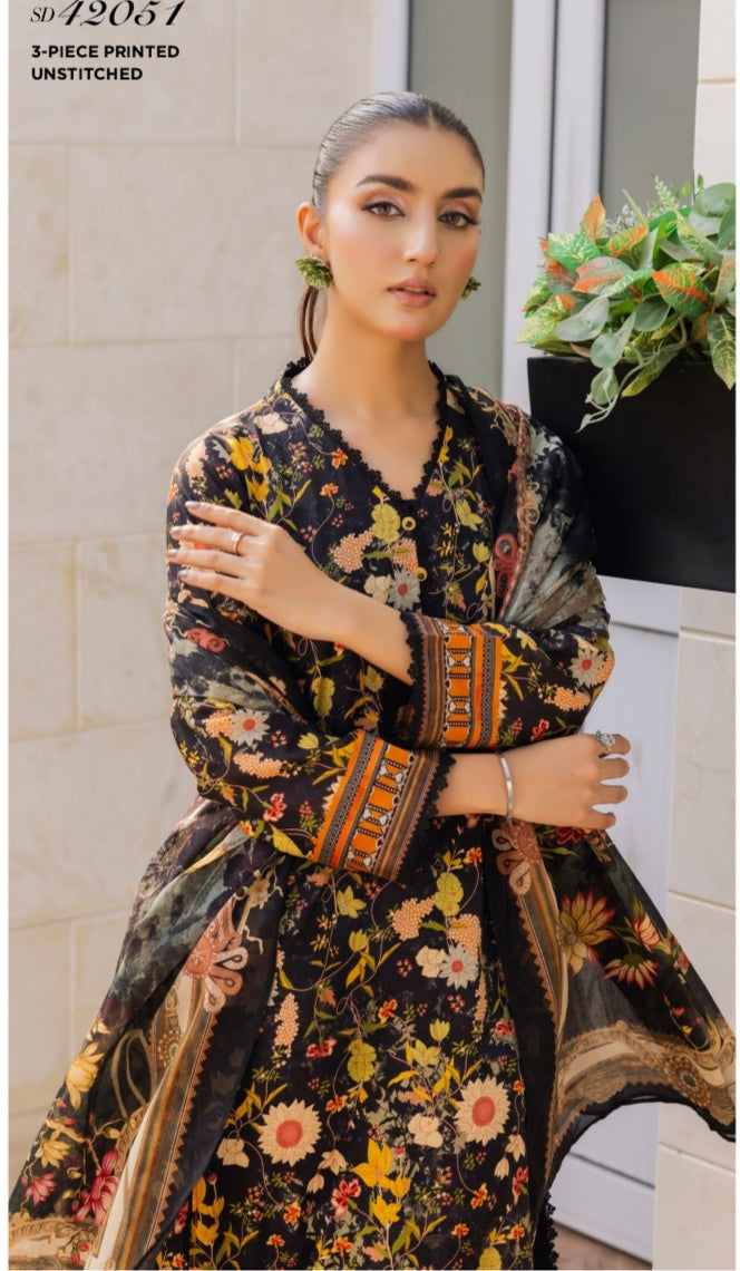 Gul Ahmed Original Unstitched Lawn 3-Piece Suit by Sohaib I.