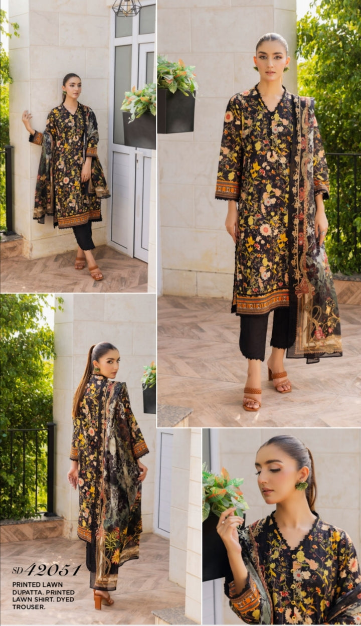 Gul Ahmed Original Unstitched Lawn 3-Piece Suit by Sohaib I.