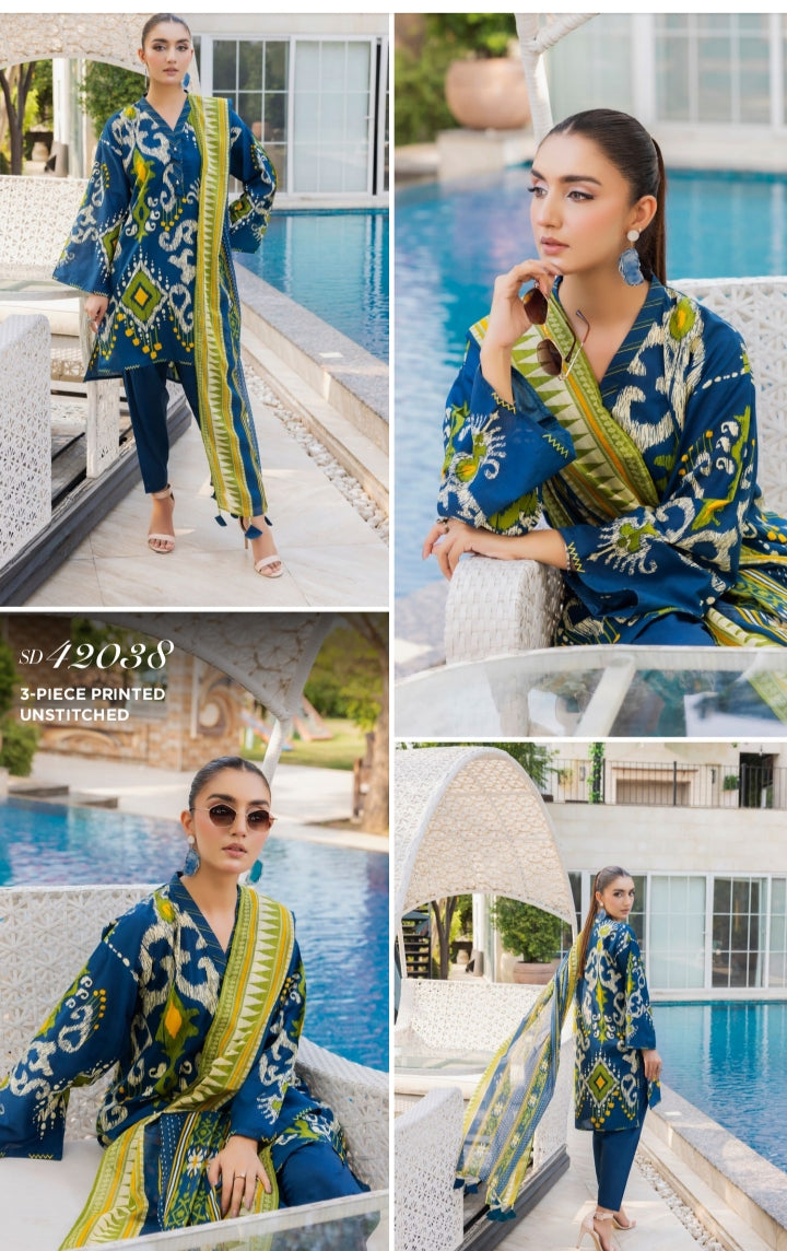 Gul Ahmed Original Unstitched Lawn 3-Piece by Sohaib l.