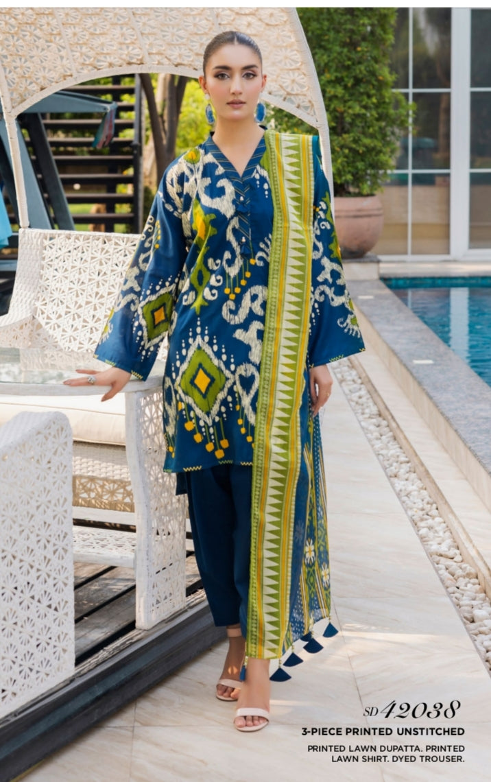 Gul Ahmed Original Unstitched Lawn 3-Piece by Sohaib l.