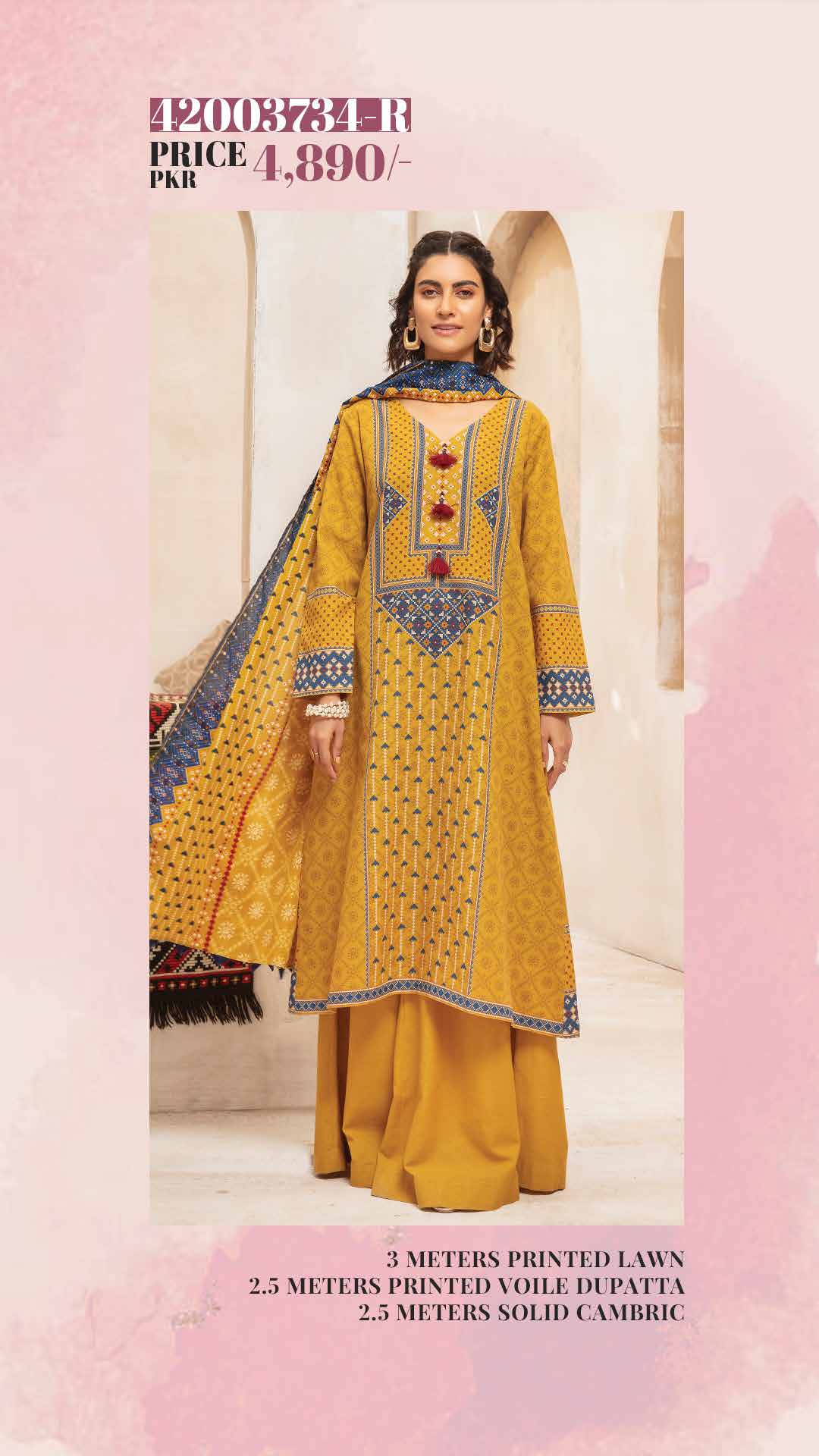 NISHAT Original Unstitched Lawn 3-Piece Suit by Sohaib I.