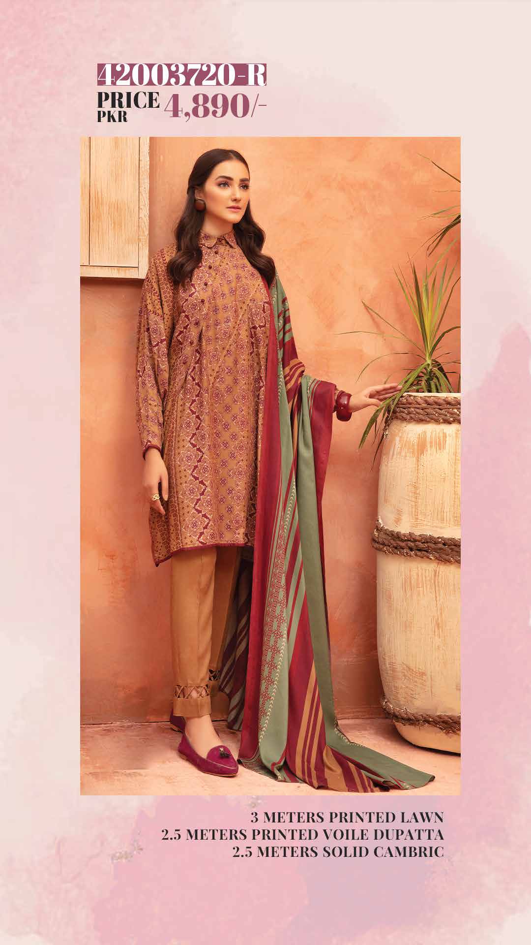 NISHAT Original Unstitched Lawn 3-Piece Suit by Sohaib I.