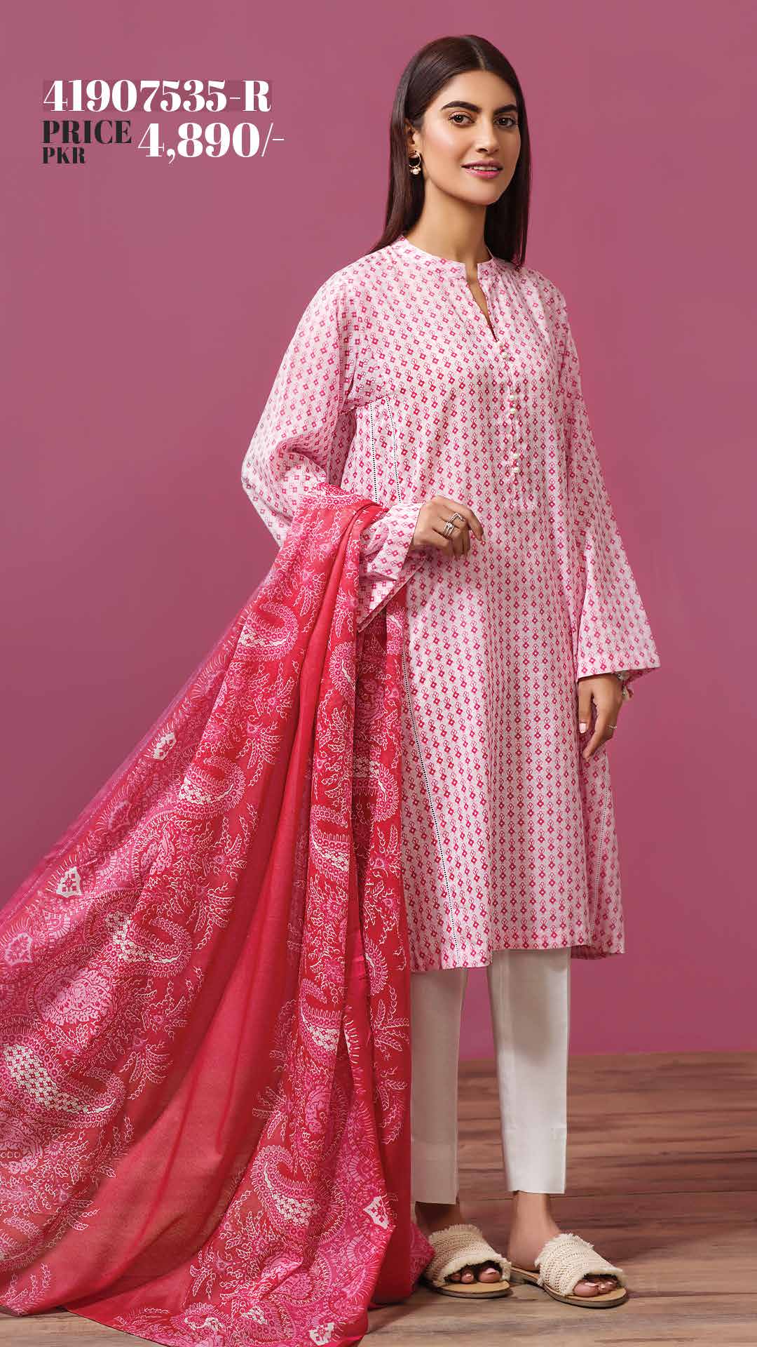 NISHAT Original Unstitched Lawn 3-Piece Suit by Sohaib I.