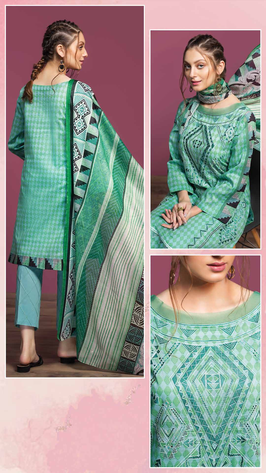 NISHAT Original Unstitched Lawn 3-Piece Suit by Sohaib I.