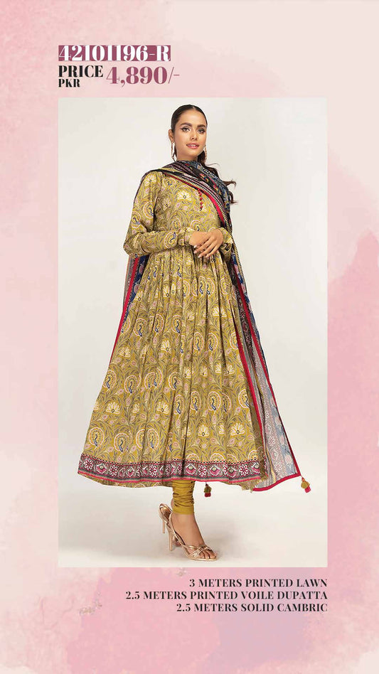 NISHAT Original Unstitched Lawn 3-Piece Suit by Sohaib I.