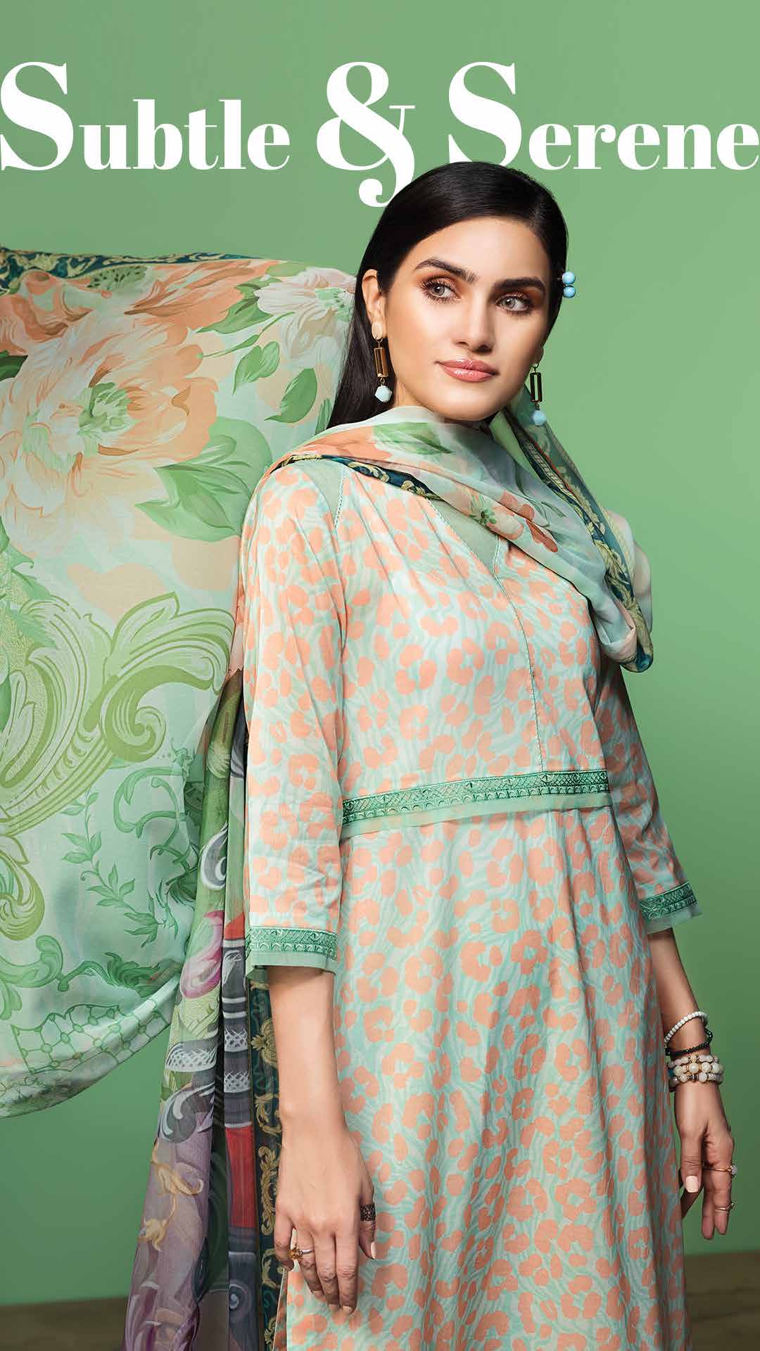 NISHAT Original Unstitched Lawn 3-Piece Suit by Sohaib I.