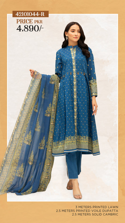 NISHAT Original Unstitched Lawn 3-Piece Suit by Sohaib I.