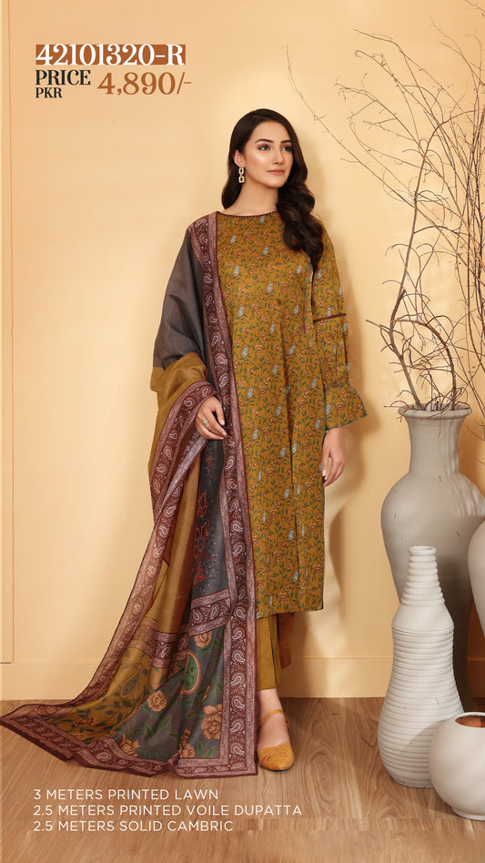 NISHAT Original Unstitched Lawn 3-Piece Suit by Sohaib I.