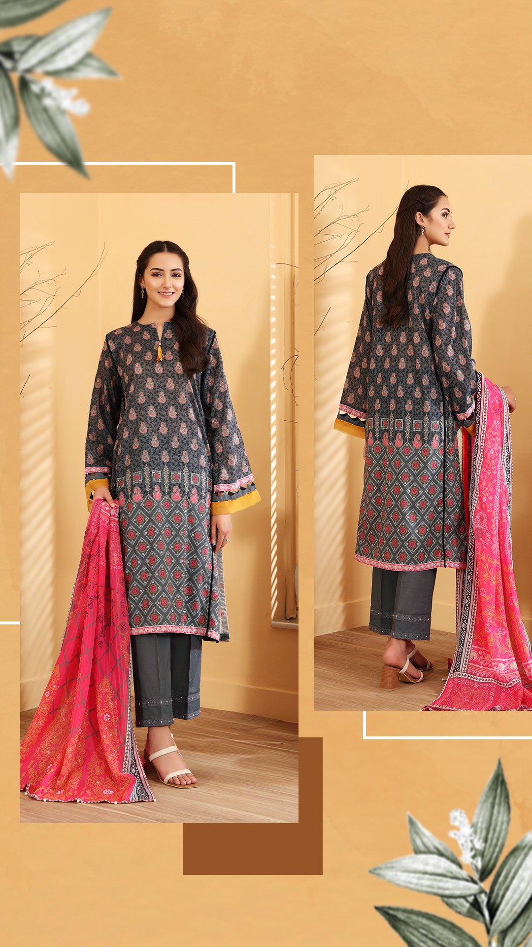 NISHAT Original Unstitched Lawn 3-Piece Suit by Sohaib I.