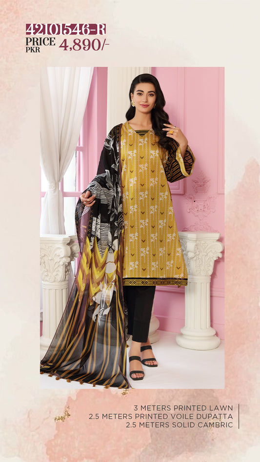 NISHAT Original Unstitched Lawn 3-Piece Suit by Sohaib I.