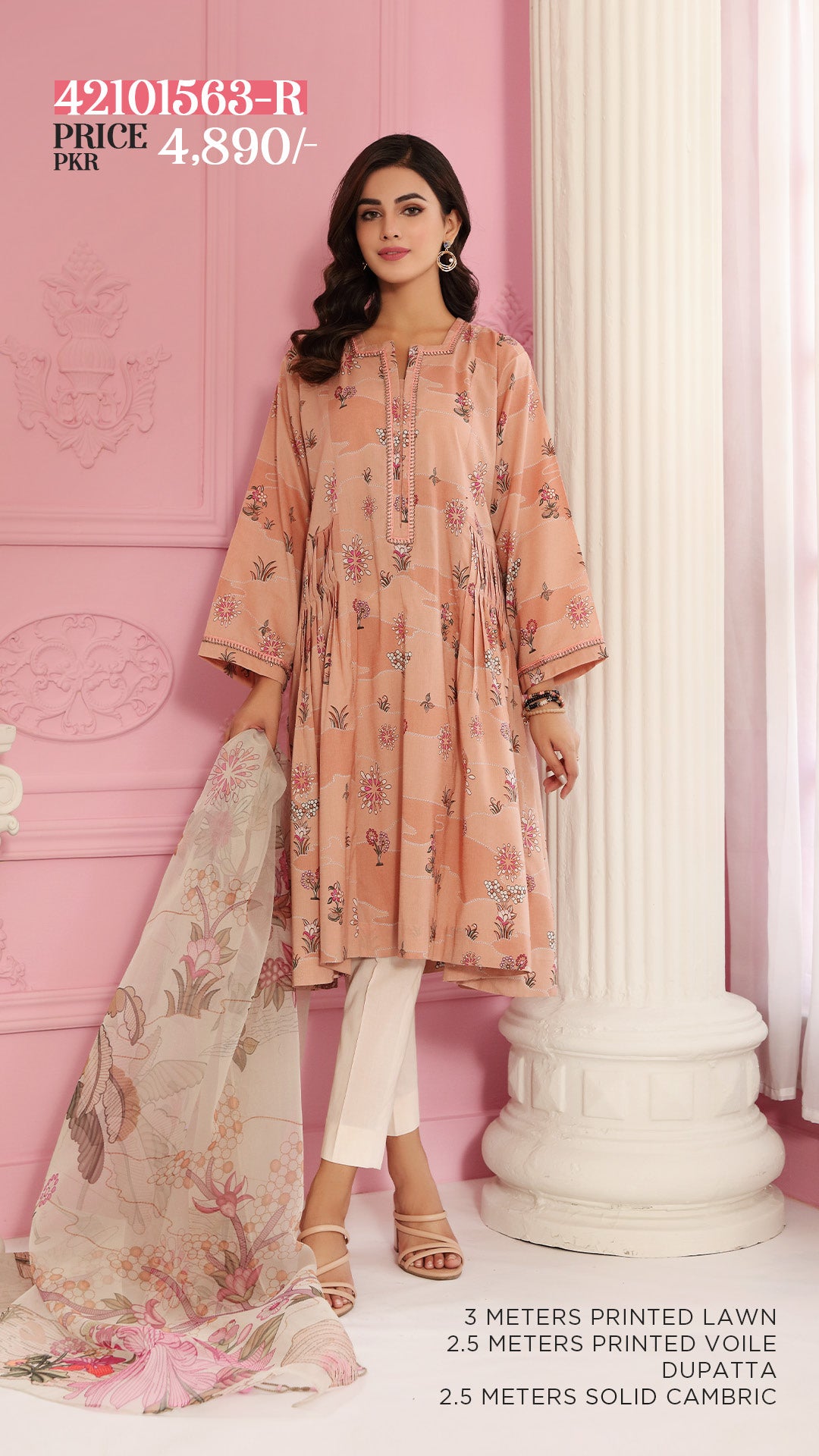 NISHAT Original Unstitched Lawn 3-Piece Suit by Sohaib I.