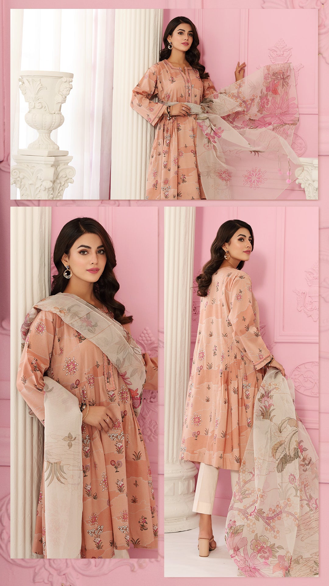 NISHAT Original Unstitched Lawn 3-Piece Suit by Sohaib I.