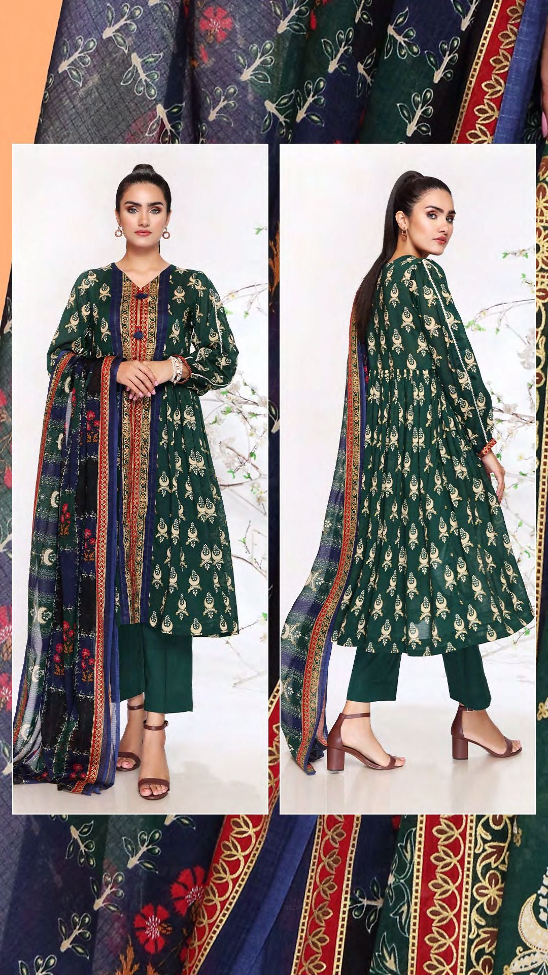 NISHAT Original Unstitched Lawn 3-Piece Suit by Sohaib I.