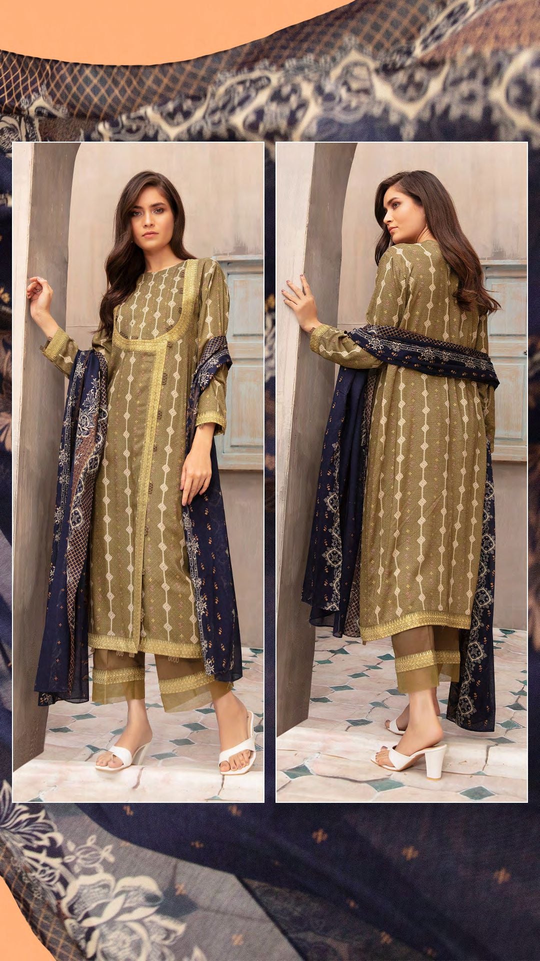 NISHAT Original Unstitched Lawn 3-Piece Suit By Sohaib I.