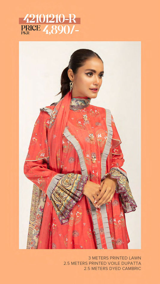 NISHAT Original Unstitched Lawn 3-Piece Suit by Sohaib I.