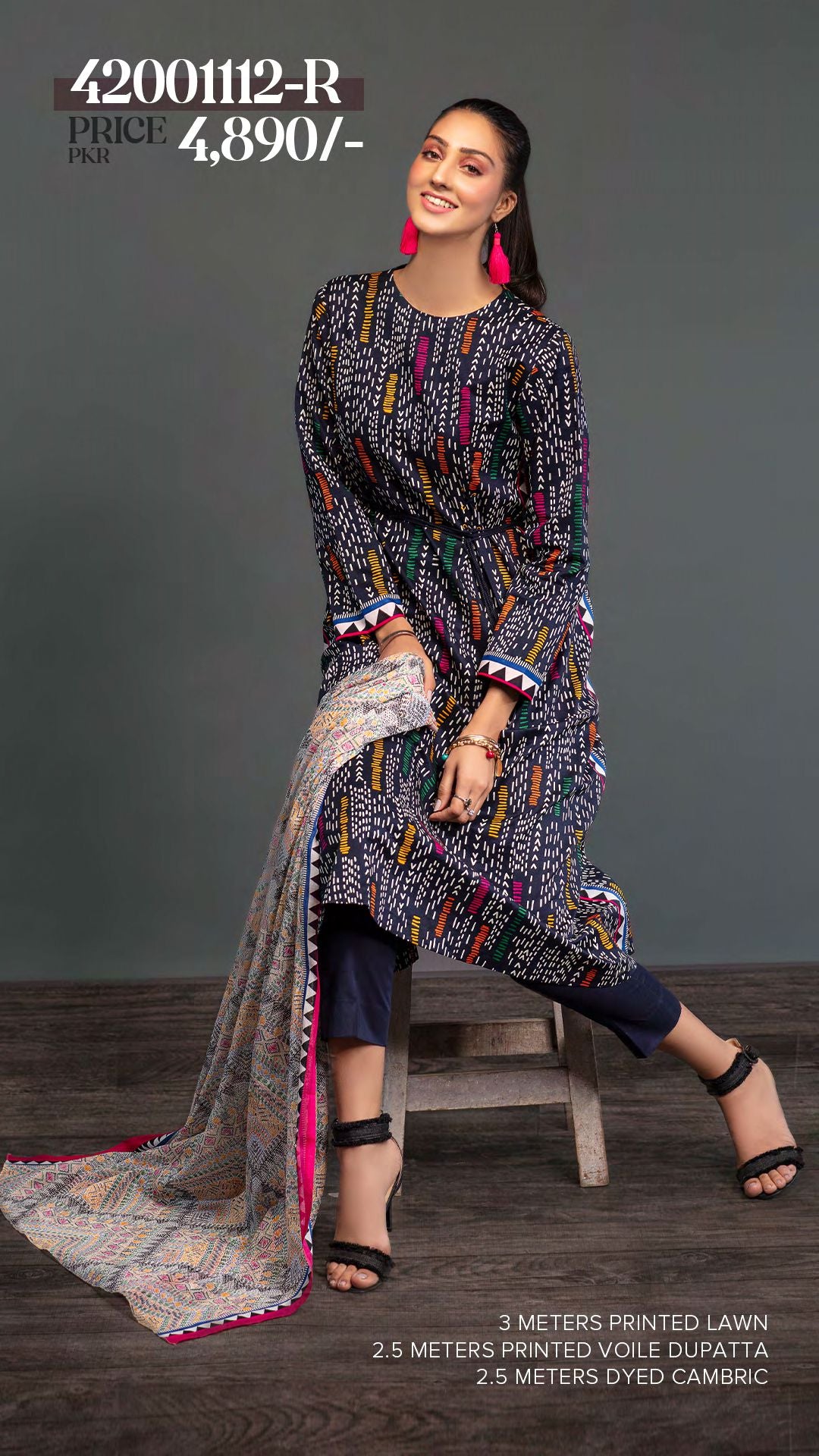 NISHAT Original Unstitched Lawn 3-Piece Suit by Sohaib I.